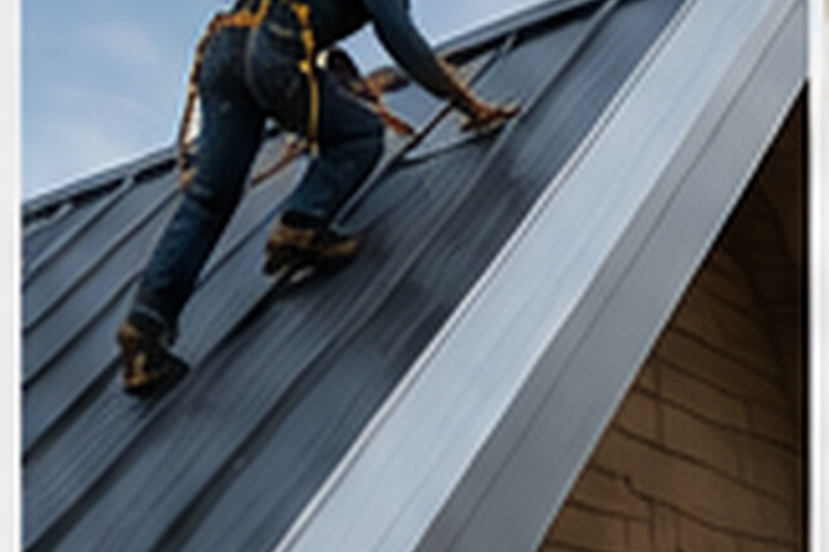 Roofing contractor at work